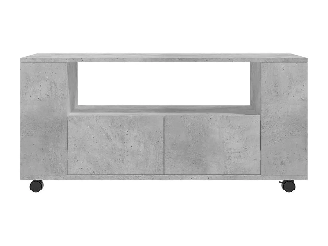 Elli  Meuble TV gris béton 102x34,5x43 cm bois d'ingénierie