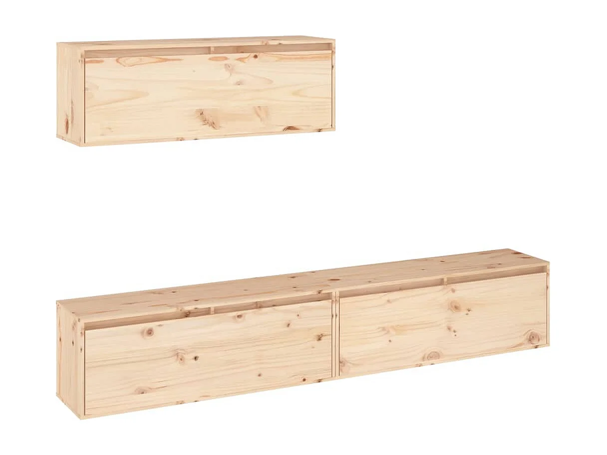 Iloria  Meubles TV 3 pcs Bois massif de pin