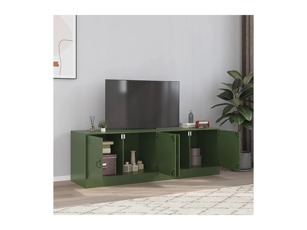 Castlerea  Meubles TV 2 pcs vert olive 67x39x44 cm acier