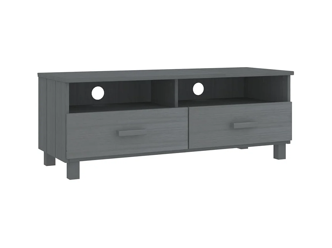 Lilia  Meuble TV HAMAR Gris foncé 106x40x40 cm Bois massif de pin