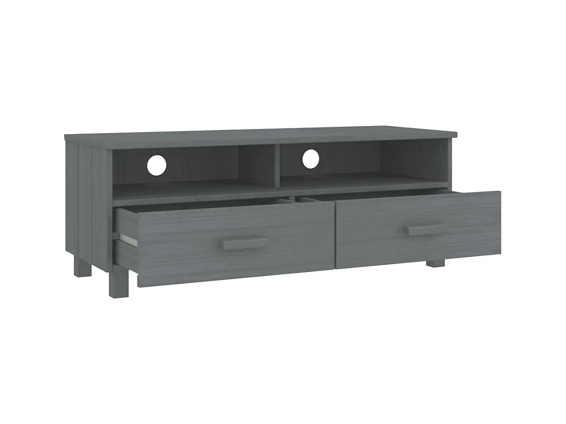 Lilia  Meuble TV HAMAR Gris foncé 106x40x40 cm Bois massif de pin