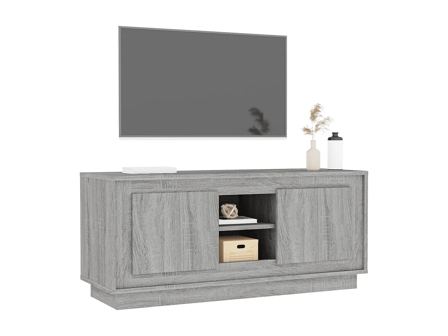 Kedron  Mueble para TV madera contrachapada gris Sonoma 102x35x45 cm