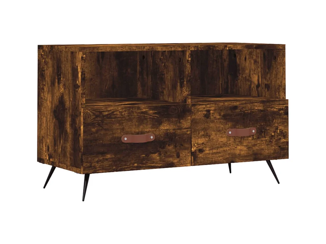 Lee  Meuble TV Chêne fumé 80x36x50 cm Bois d'ingénierie