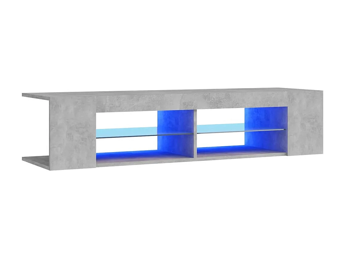 Henryetta  Meuble TV avec lumières LED gris béton 135x39x30 cm