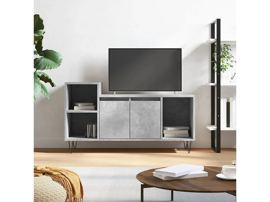 Erinor  Mueble para TV madera contrachapada gris hormigón 100x35x55 cm