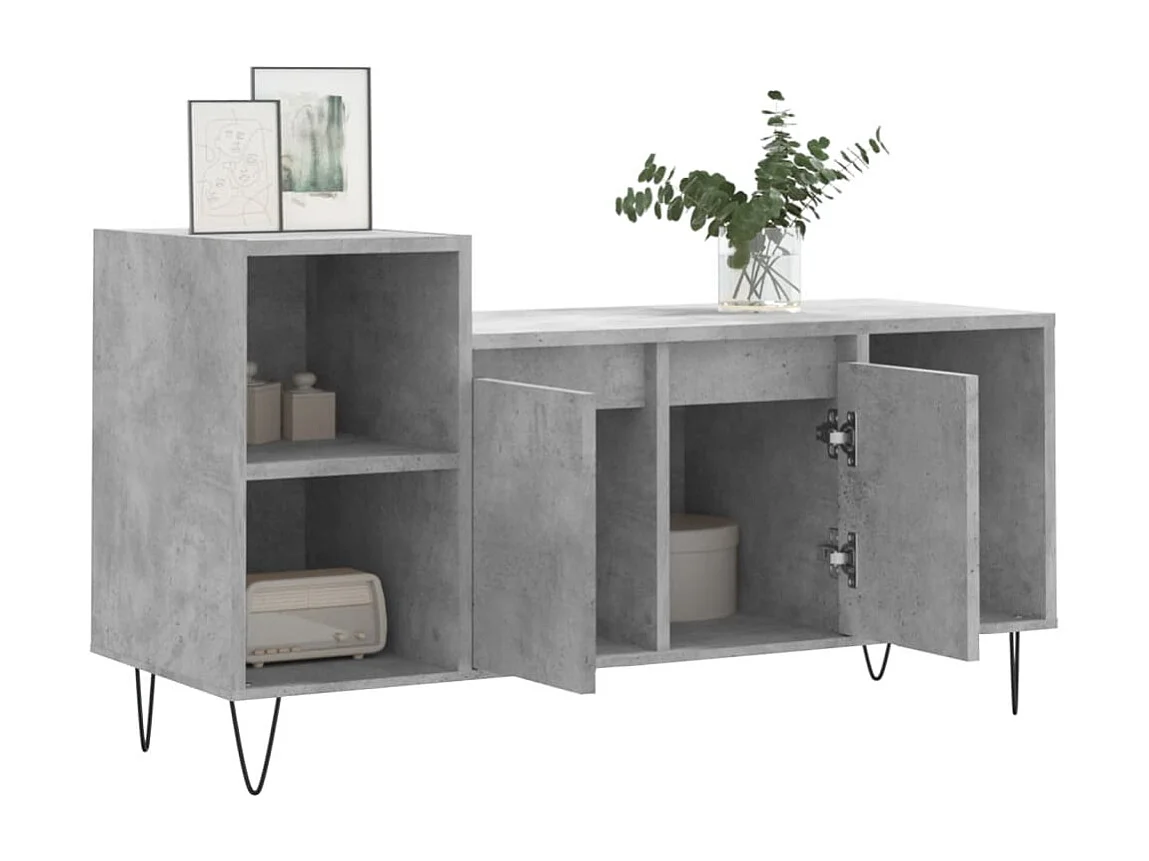 Erinor  Mueble para TV madera contrachapada gris hormigón 100x35x55 cm