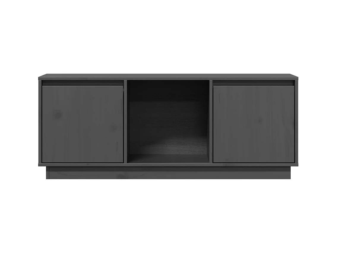 Eldir  Meuble TV Gris 110,5x35x44 cm Bois de pin massif