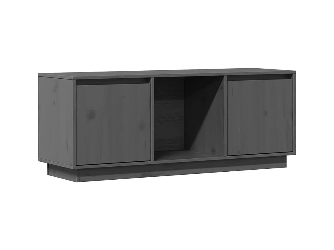 Eldir  Mueble para TV de madera maciza de pino gris 110,5x35x44 cm