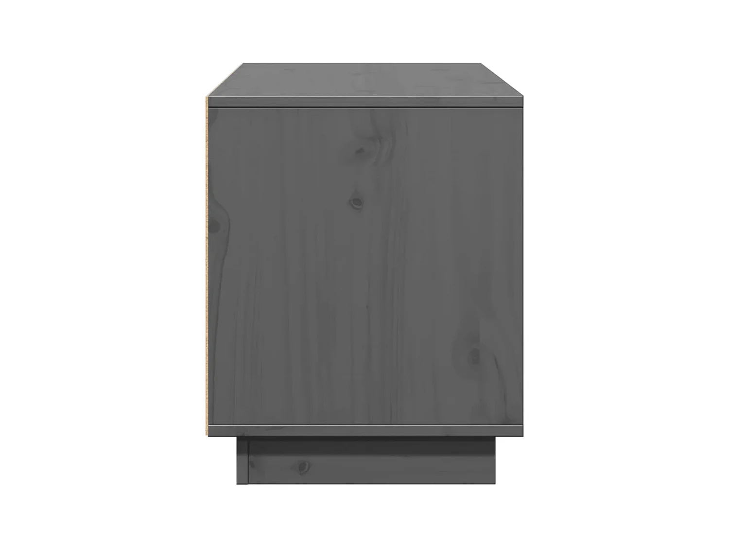 Eldir  Mueble para TV de madera maciza de pino gris 110,5x35x44 cm