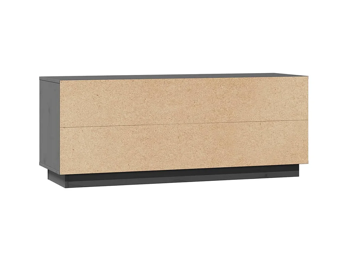Eldir  Mueble para TV de madera maciza de pino gris 110,5x35x44 cm