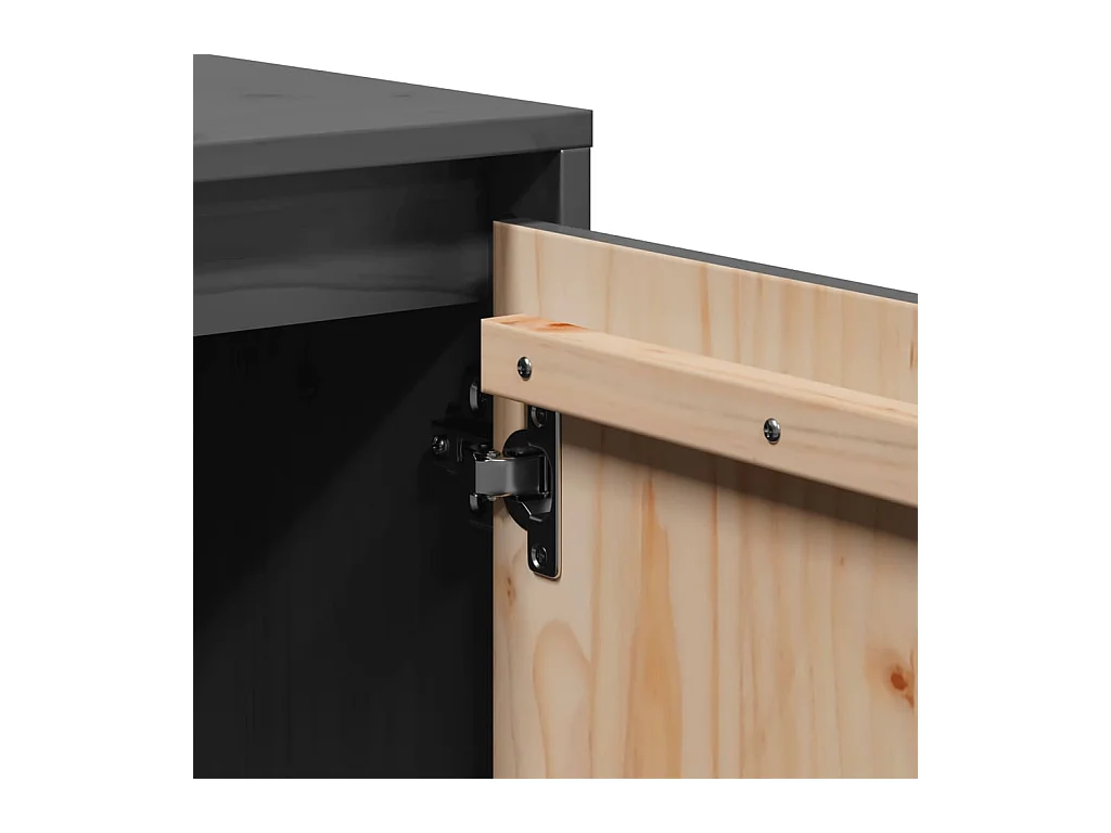 Eldir  Mueble para TV de madera maciza de pino gris 110,5x35x44 cm