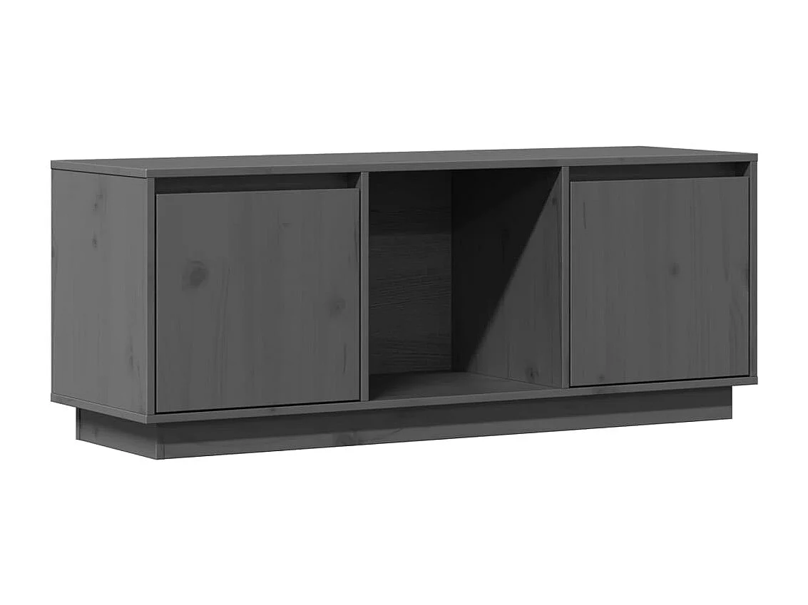 Eldir  Meuble TV Gris 110,5x35x44 cm Bois de pin massif