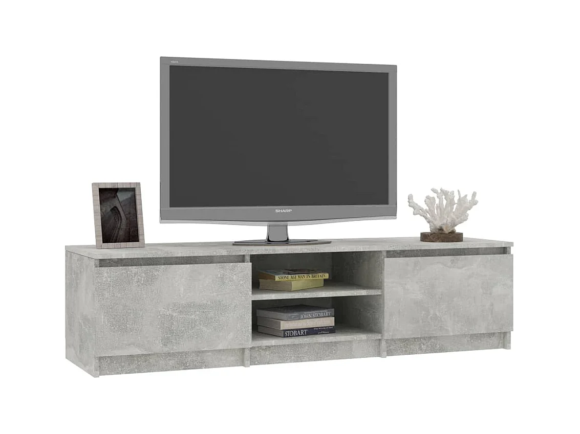 Kingman  Meuble TV Gris béton 140x40x35,5 cm Bois d'ingénierie