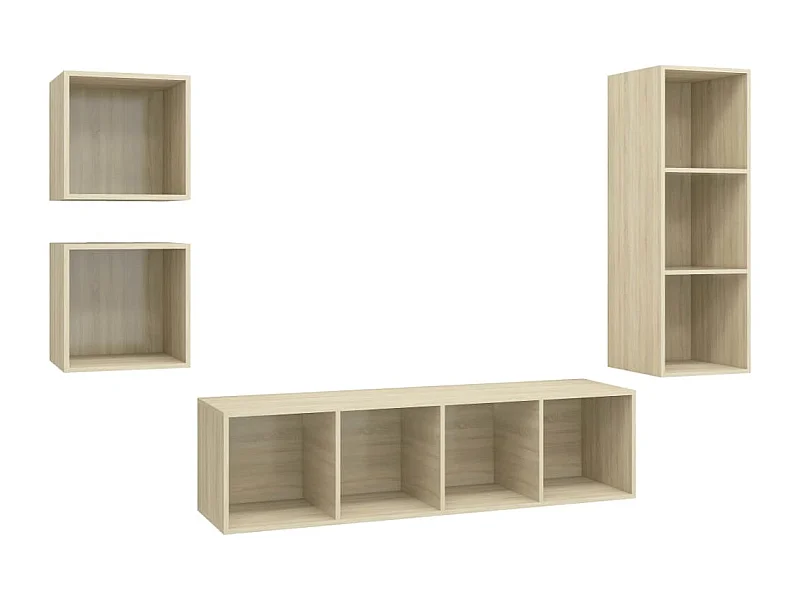 Qendral  Ensemble de meubles TV 4 pcs Chêne sonoma Bois d'ingénierie