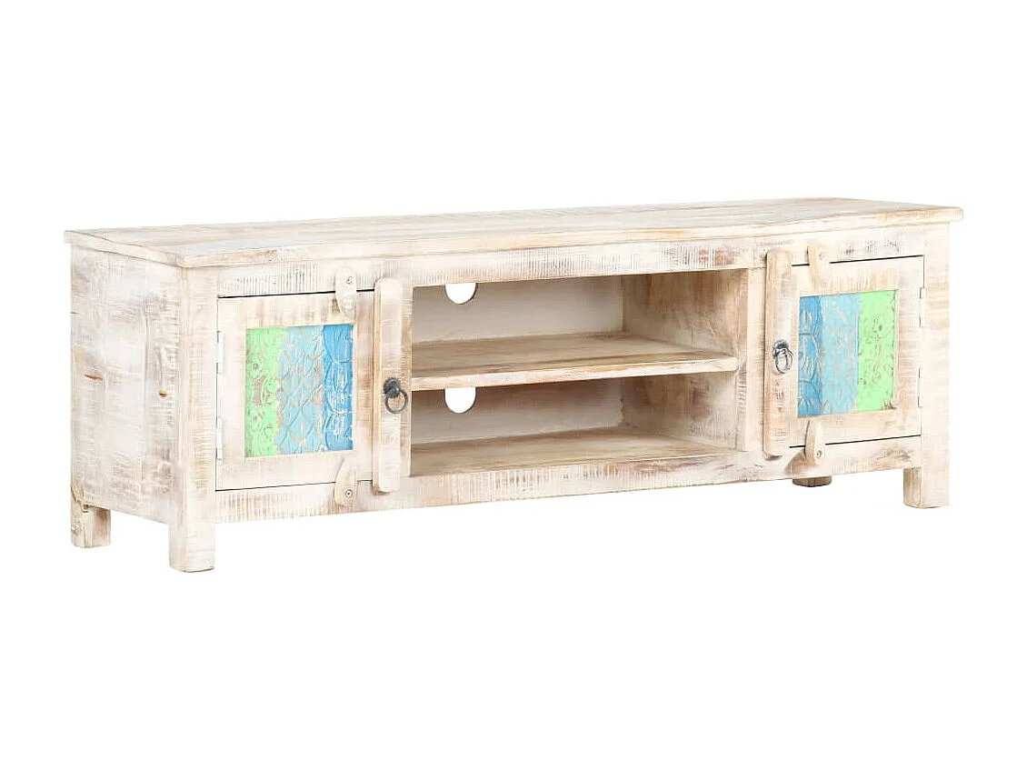 Philippe-Léon  Mueble para TV de madera maciza de acacia rugosa 120x30x40 cm