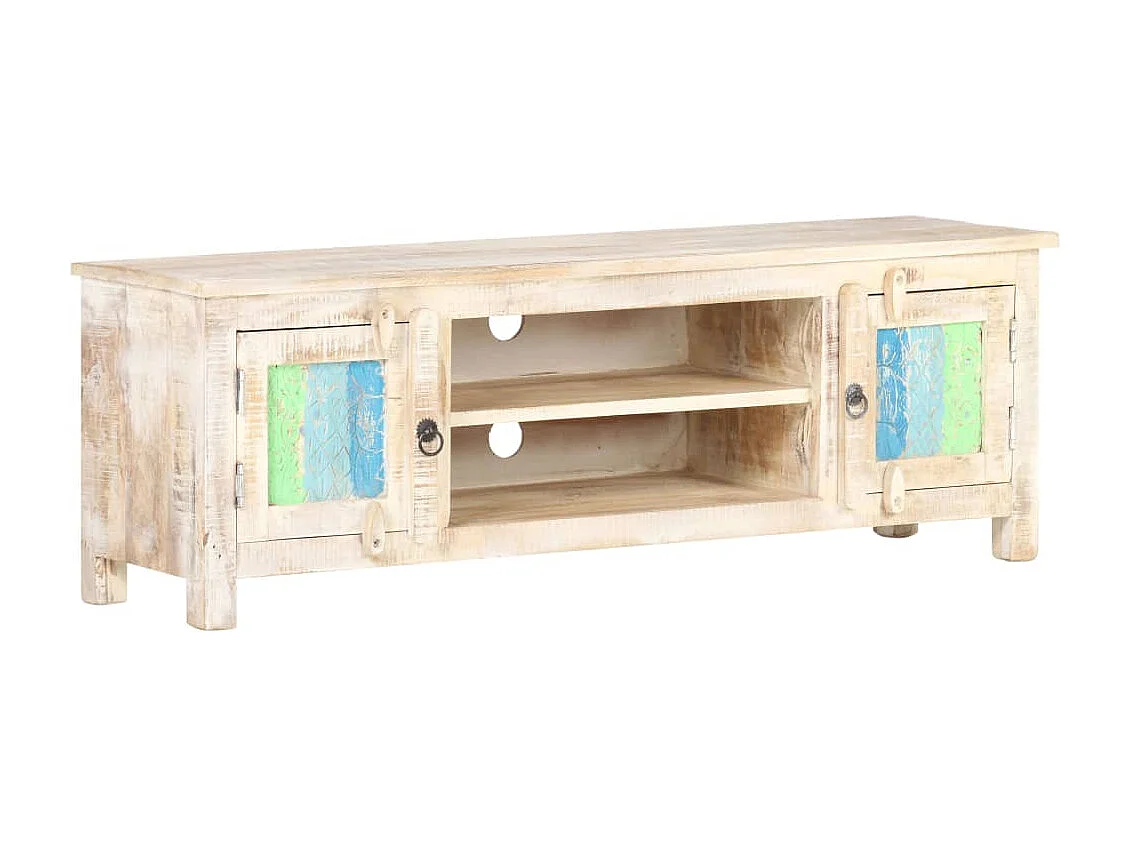 Philippe-Léon  Mueble para TV de madera maciza de acacia rugosa 120x30x40 cm