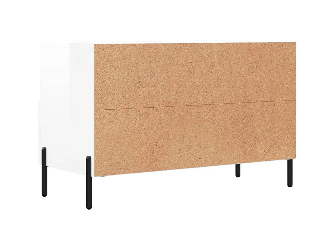 Erasmo  Meuble TV Blanc brillant 80x36x50 cm Bois d'ingénierie