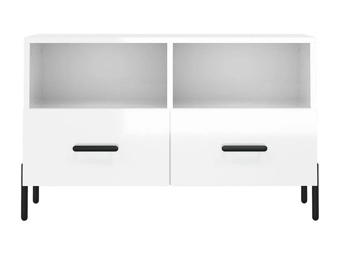 Erasmo  Meuble TV Blanc brillant 80x36x50 cm Bois d'ingénierie