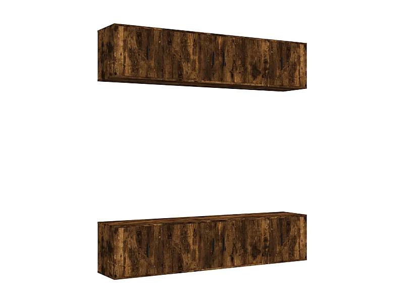 Las Cruces  Ensemble de meubles TV 6 pcs Chêne fumé Bois d'ingénierie