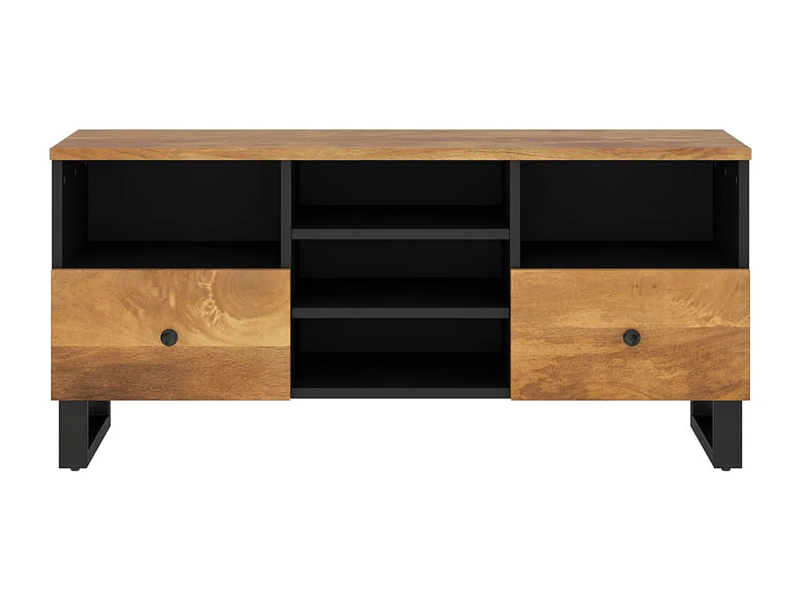 Bellport  Meuble TV 100x33x46 cm bois de manguier et d'ingénierie
