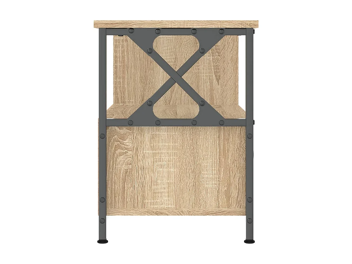 Sophie-Bernadette-Marie  Meuble TV chêne sonoma 90x33x45 cm bois d'ingénierie et fer