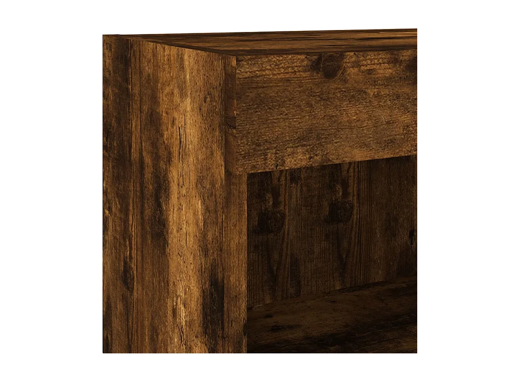 Brisora  Meuble TV muraux 4 pcs avec lumières LED chêne fumé