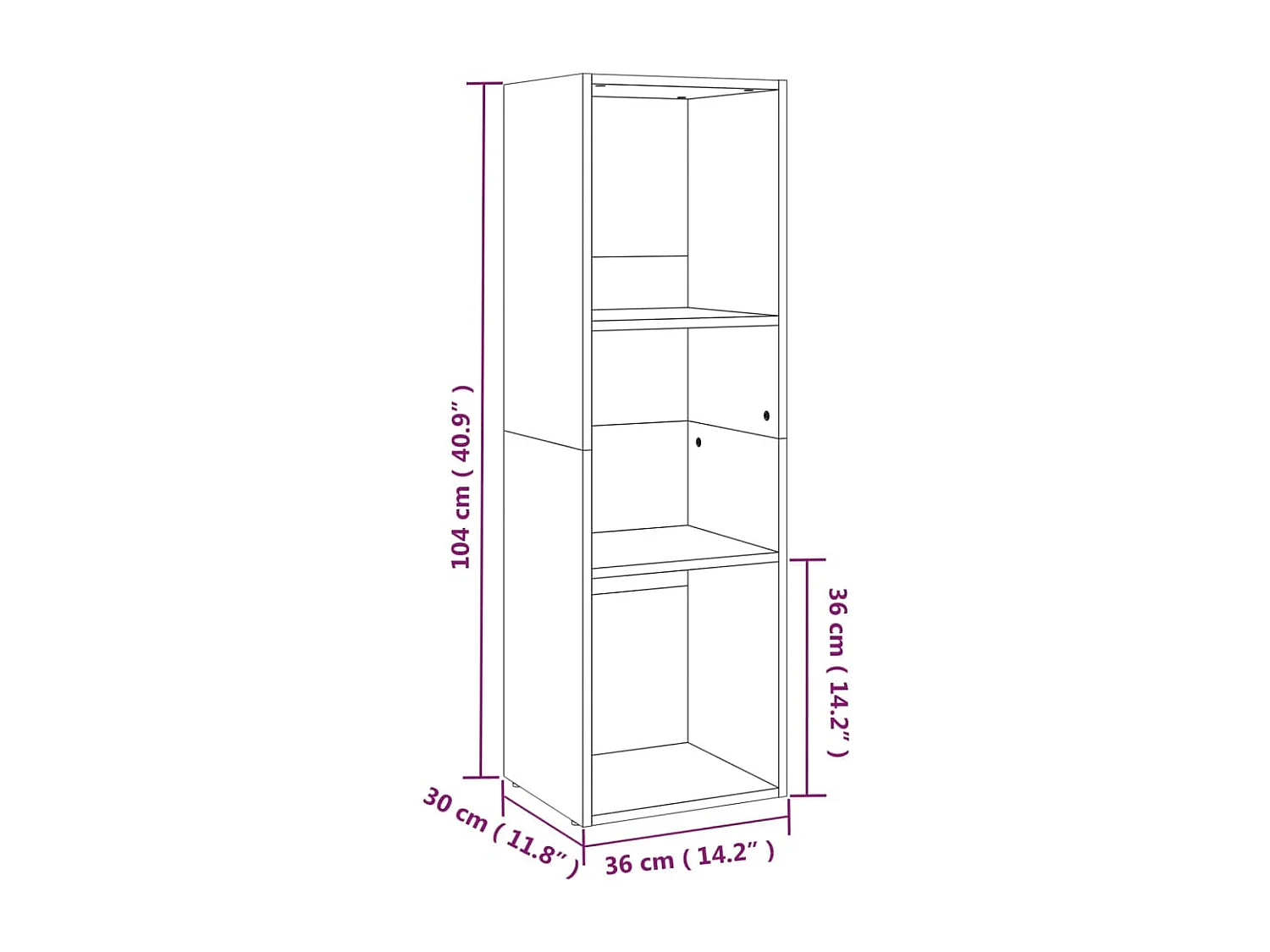 Pieter  Boekenkast/tv-meubel 36x30x114cm bewerkt hout sonoma eikenkleur