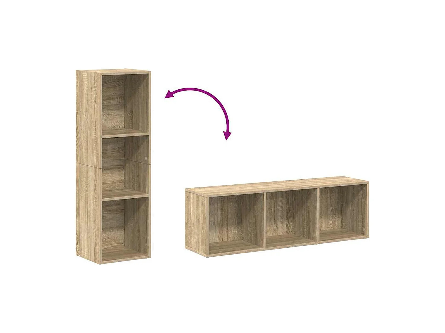 Pieter  Bibliothèque/Meuble TV chêne sonoma bois d'ingénierie