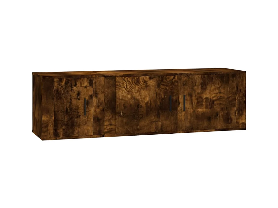 Pallir  Set de muebles de TV 2 pzas madera contrachapada roble ahumado