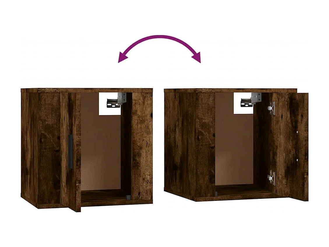 Pallir  Ensemble de meubles TV 2 pcs Chêne fumé Bois d'ingénierie