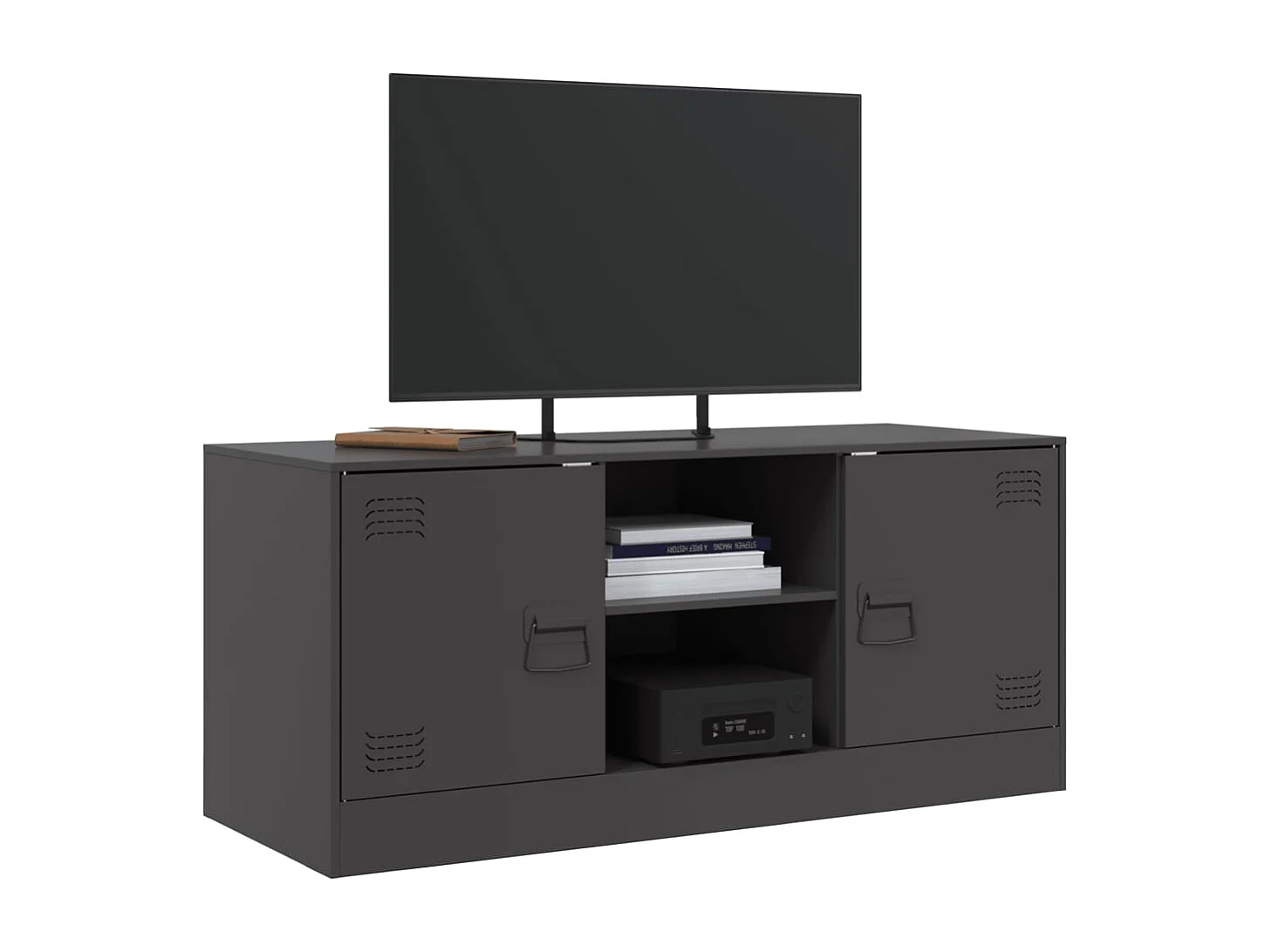 Jean-Claude  Mueble para TV de acero negro 99x39x44 cm