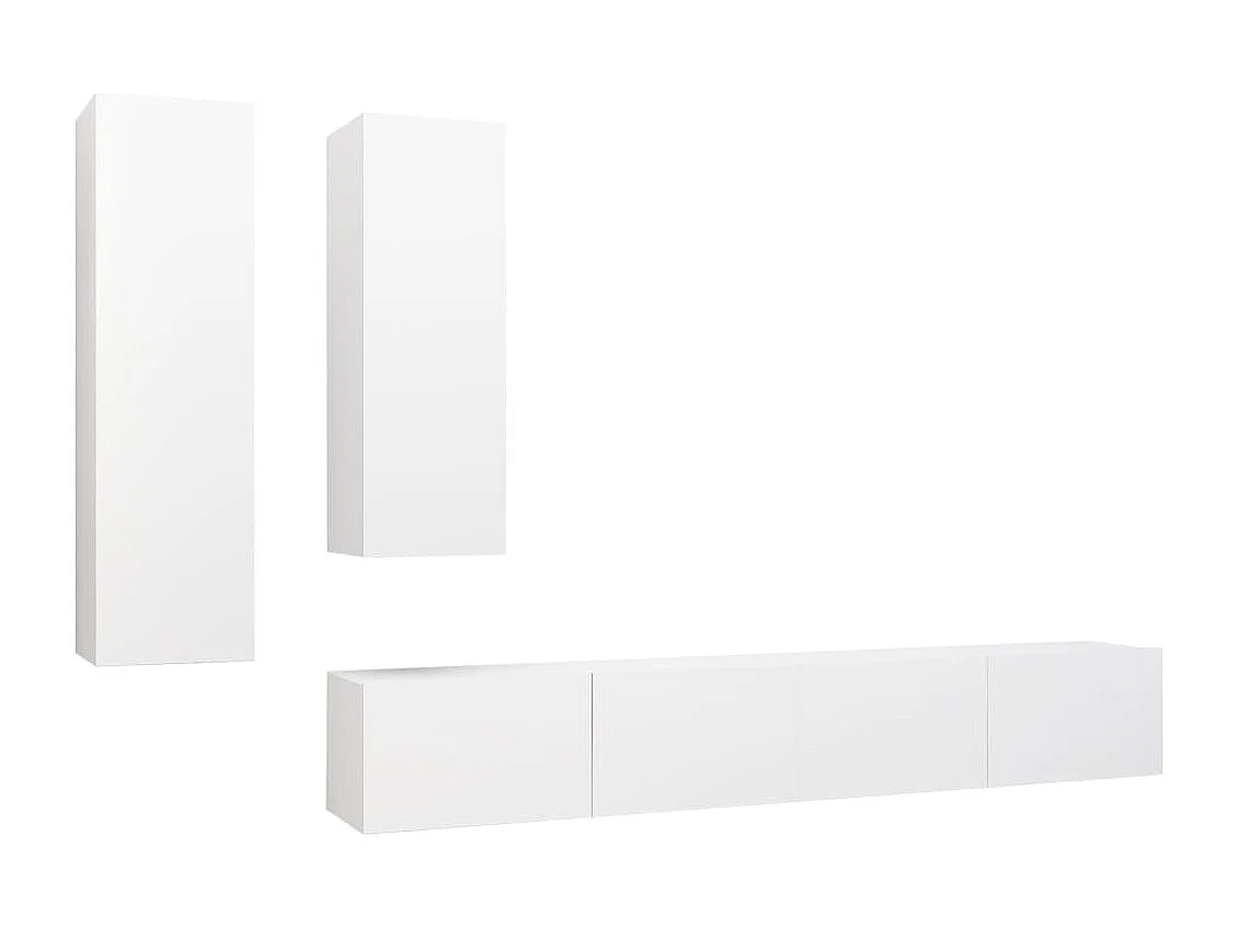 Maria  Ensemble de meuble TV 4 pcs Blanc Bois d'ingénierie