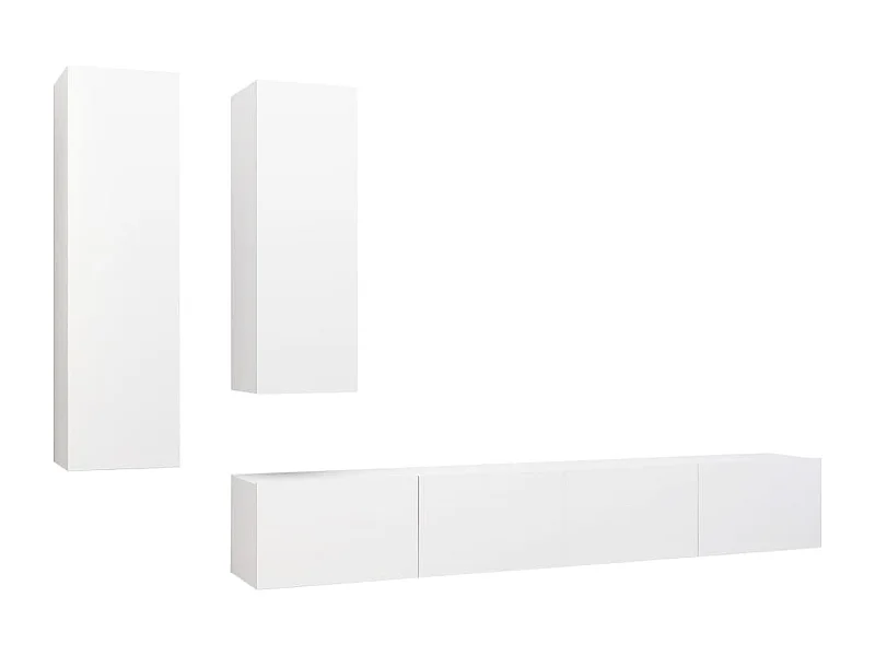Maria  Ensemble de meuble TV 4 pcs Blanc Bois d'ingénierie