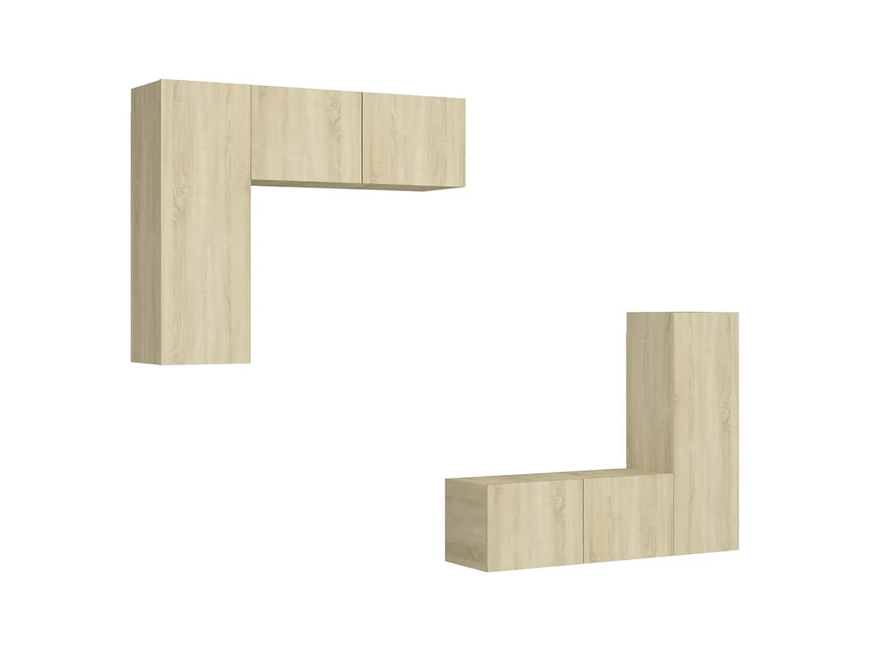 Chelles  Ensemble de meubles TV 4 pcs Chêne sonoma Bois d'ingénierie