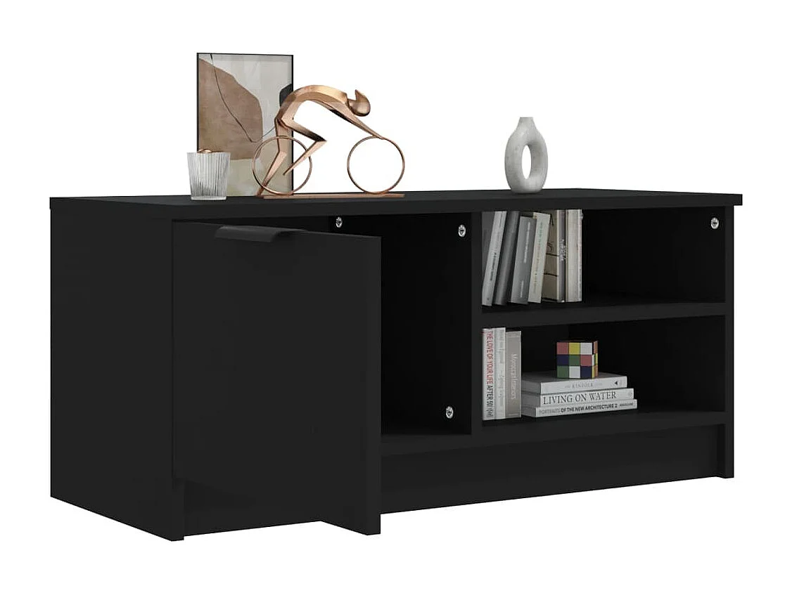 Bryvra  Meuble TV Noir 80x35x36,5 cm Bois d'ingénierie