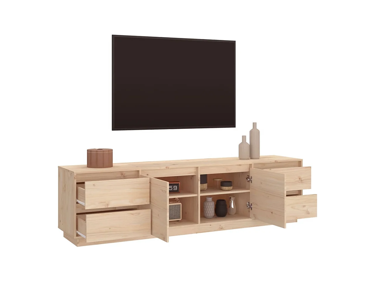 Orvil  Meuble TV 176x37x47,5 cm Bois de pin massif