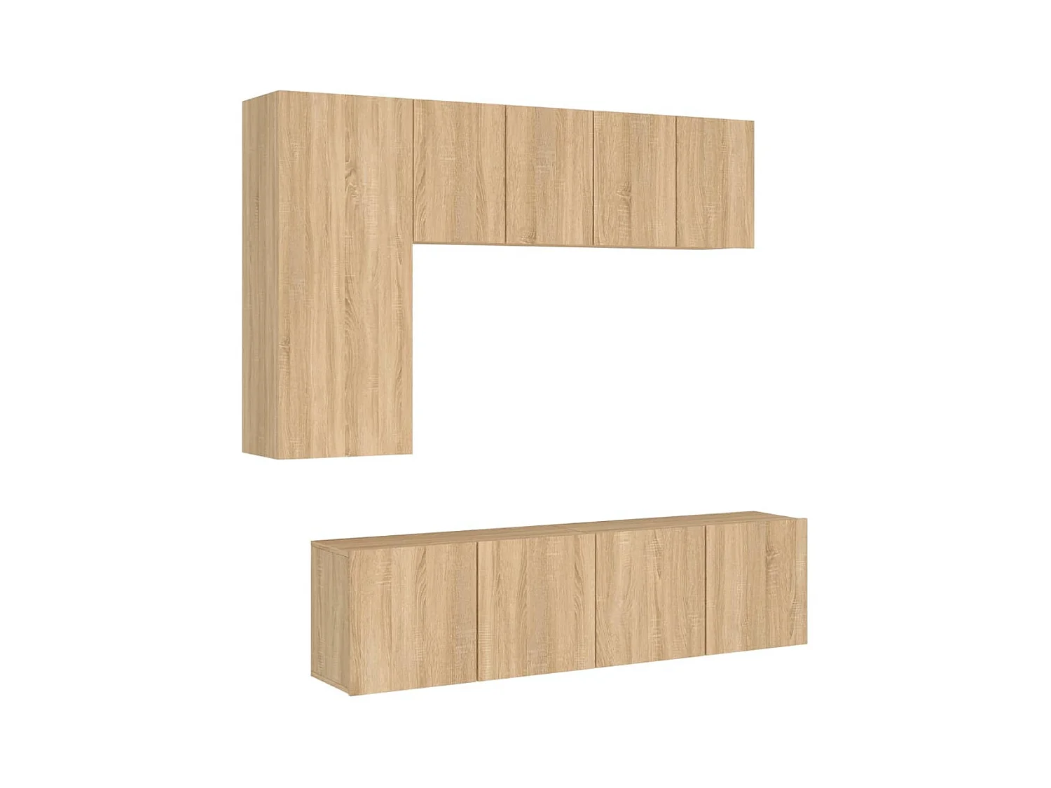 Xalindra  Muebles de TV de pared 5 pzas madera de ingeniería roble Sonoma