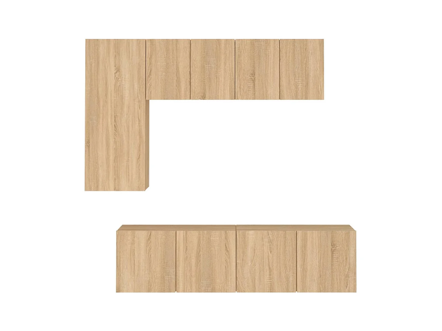 Xalindra  Muebles de TV de pared 5 pzas madera de ingeniería roble Sonoma