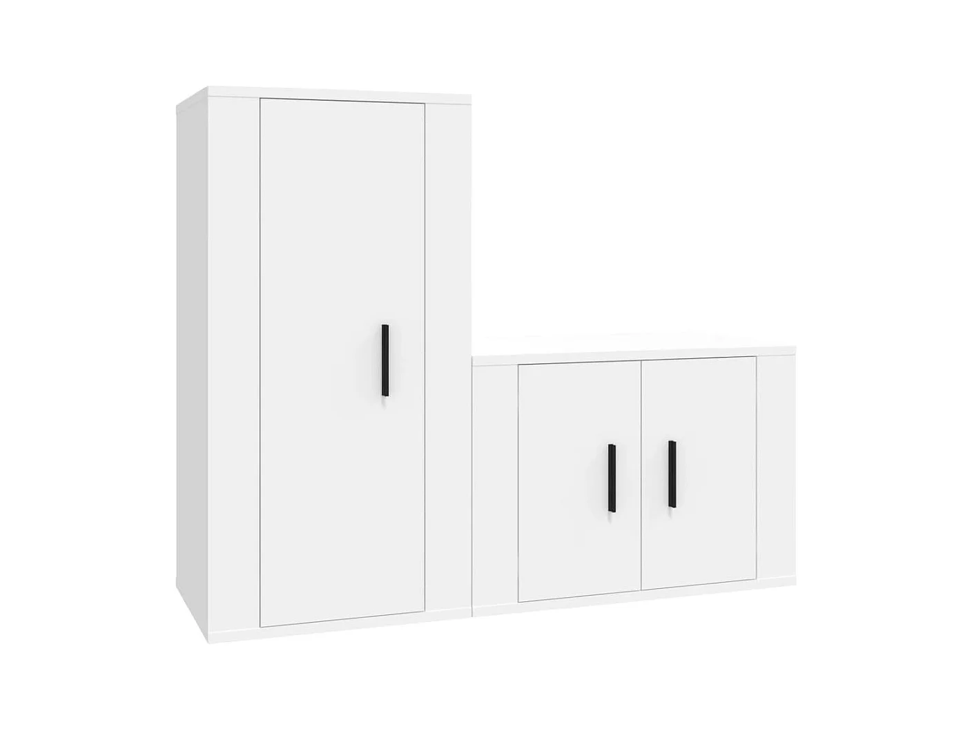 Ilke  Ensemble de meubles TV 2 pcs Blanc Bois d'ingénierie