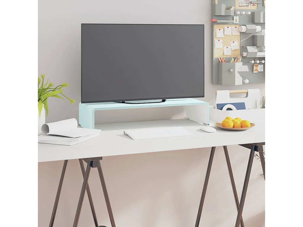 Fall River  Meuble TV/Support pour moniteur 60x25x11 cm verre vert