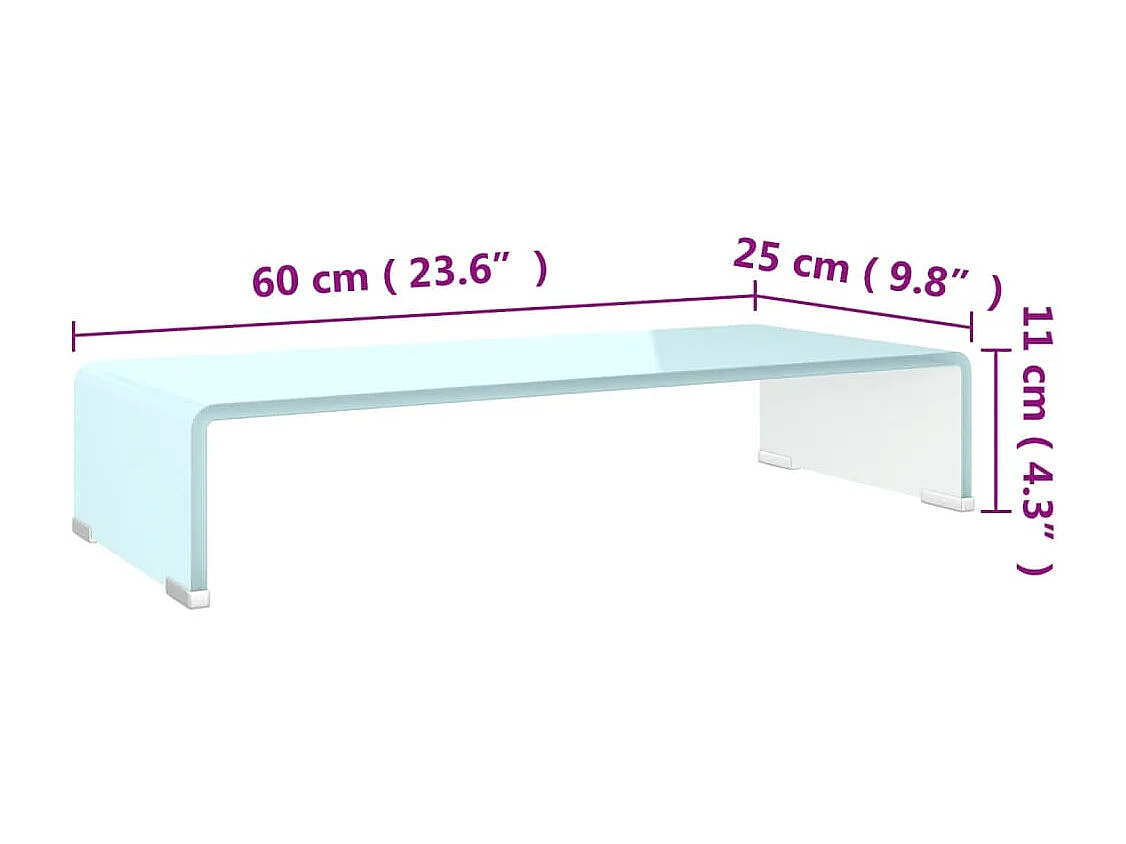 Fall River  Meuble TV/Support pour moniteur 60x25x11 cm verre vert