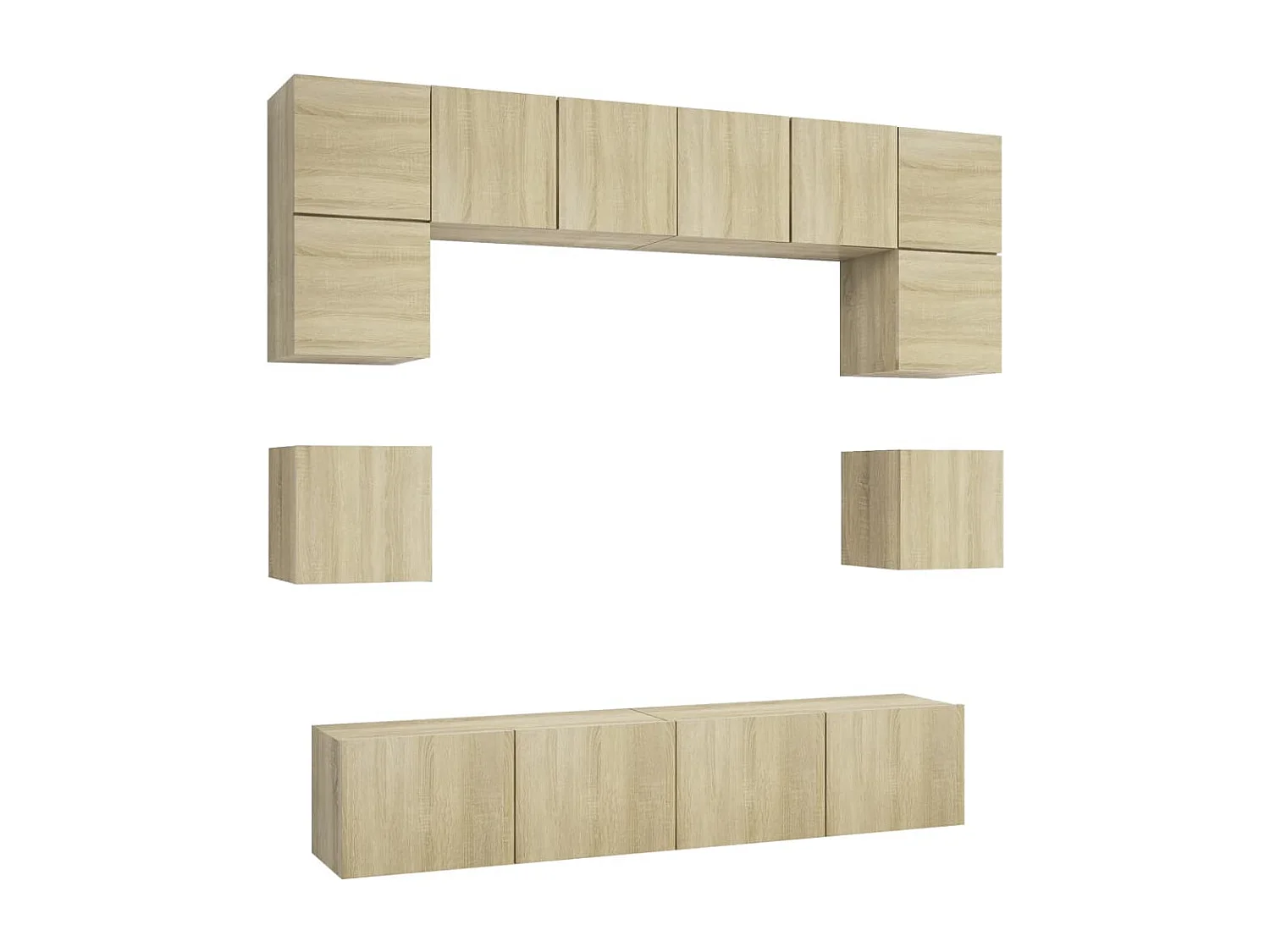 Niort  Ensemble de meuble TV 8 pcs Chêne sonoma Bois d'ingénierie