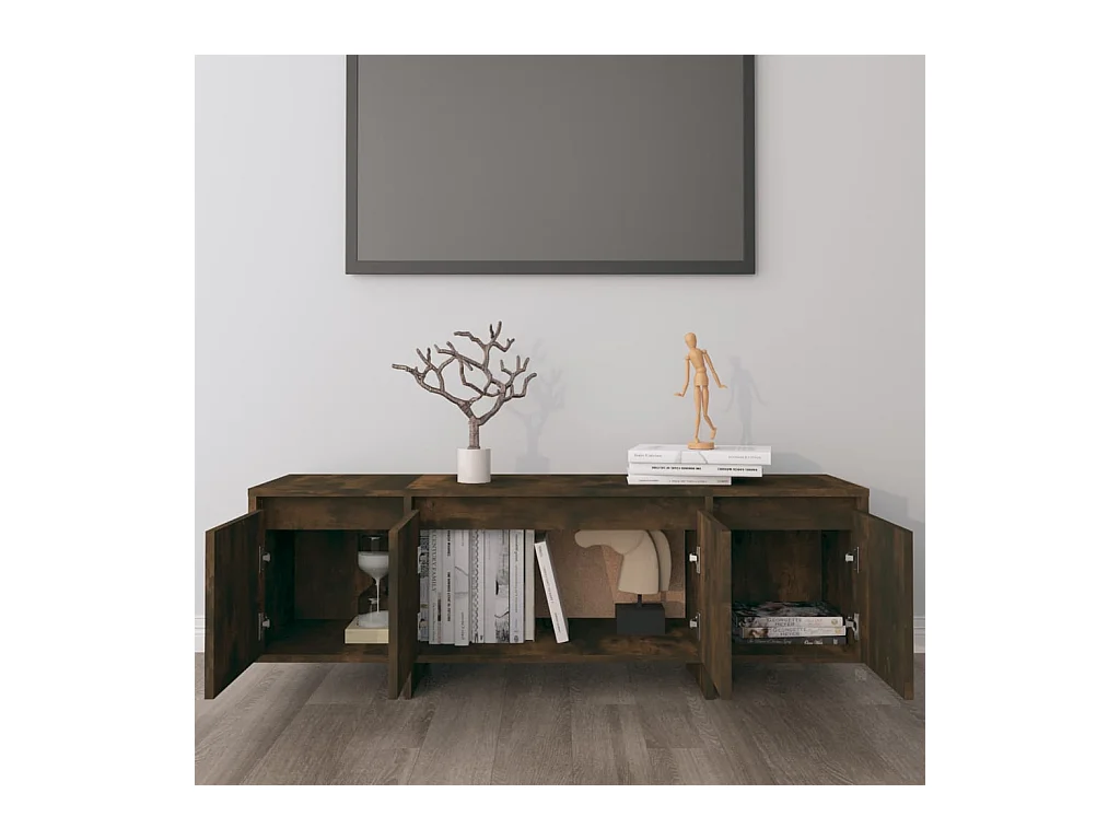 Qirin  Tv-meubel 120x30x40,5 cm bewerkt hout gerookt eikenkleurig