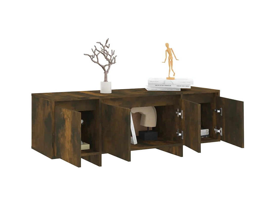 Qirin  Tv-meubel 120x30x40,5 cm bewerkt hout gerookt eikenkleurig