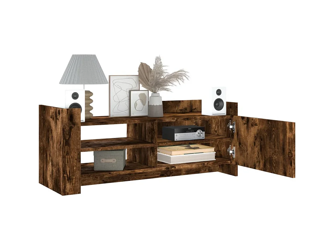 Nando  Meuble TV Chêne fumé 100x35x40 cm Bois d'ingénierie