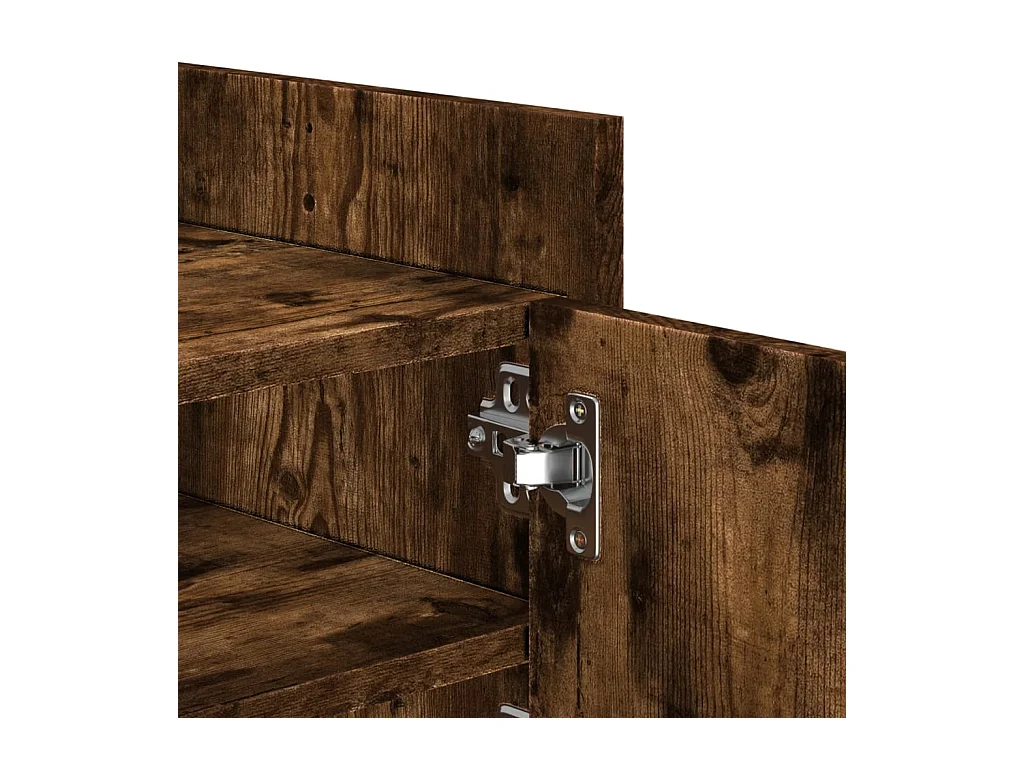 Nando  Meuble TV Chêne fumé 100x35x40 cm Bois d'ingénierie