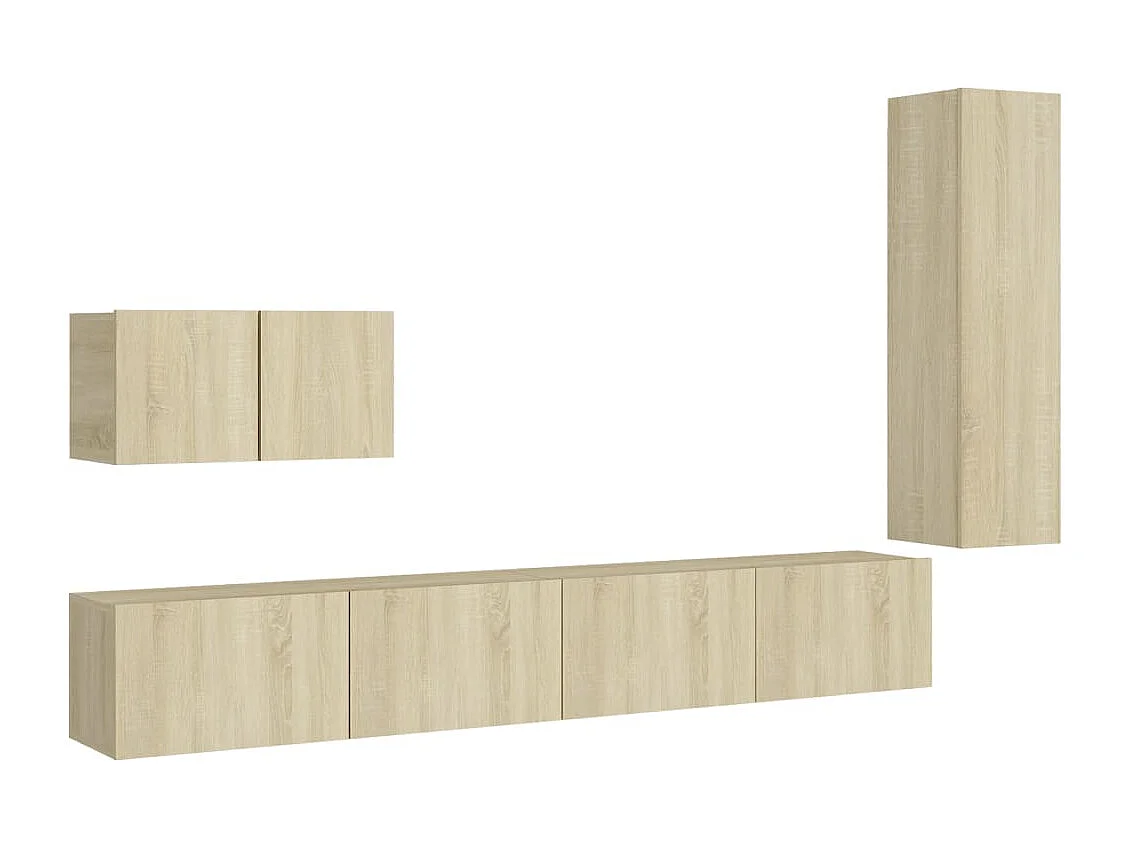 Ann Arbor  Ensemble de meubles TV 4 pcs Chêne sonoma Bois d'ingénierie