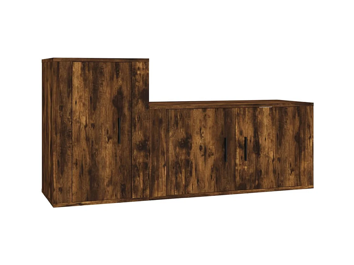 Daniela  Ensemble de meubles TV 2 pcs Chêne fumé Bois d'ingénierie