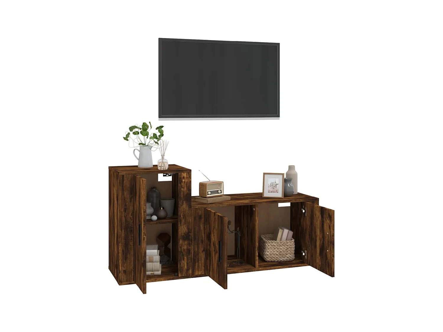 Daniela  Ensemble de meubles TV 2 pcs Chêne fumé Bois d'ingénierie