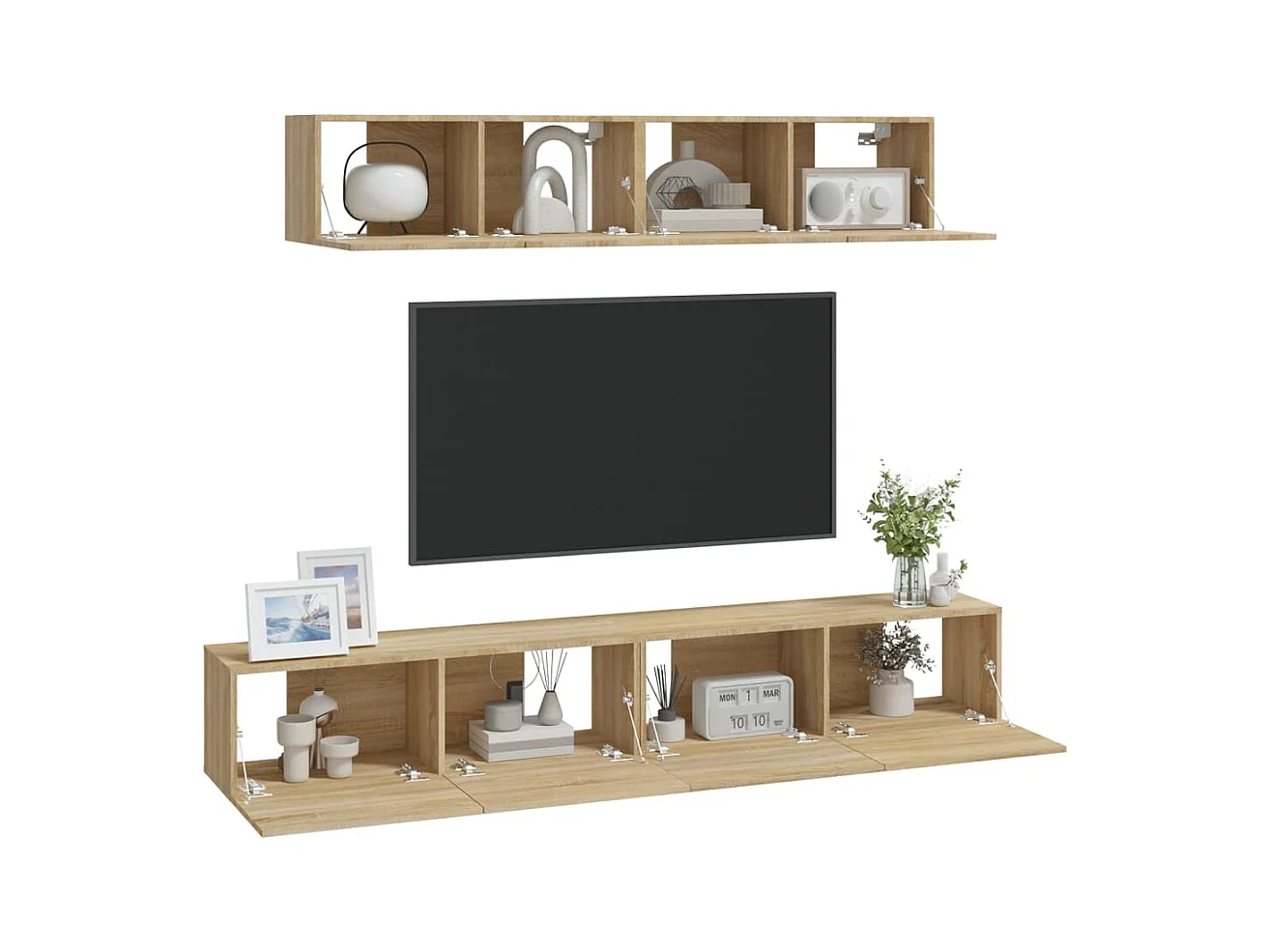 Isandro  Ensemble de meubles TV 4 pcs Chêne sonoma Bois d'ingénierie